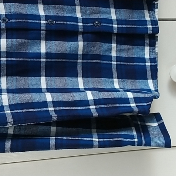 Banana Republic Standard Fit Button Front Blue Plaid Shirt M - Picture 12 of 14
